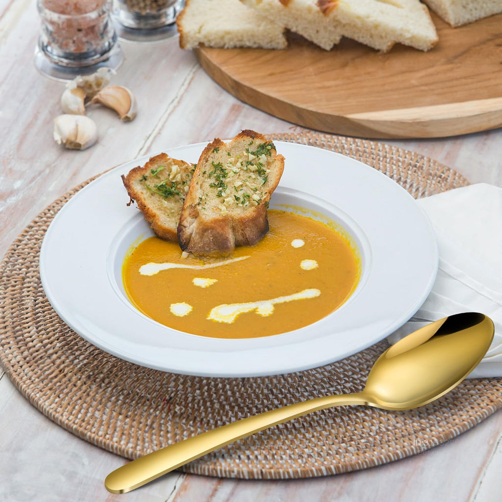Gold Silverware Set - Stainless Steel Silverware Set for 12, Includes Forks Spoons and Knives, Utensil Sets