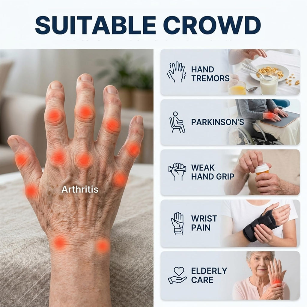 Adaptive Utensils 270° Adjustable for Hand Tremors, Elderly 4PCS