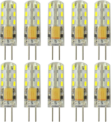 10pcs G4 LED Bulb JC Bi-Pin Base Lights 1.5 Watt AC DC 12V 10W-20W T3 Halogen Bulb Replacement Landscape Bulbs(White