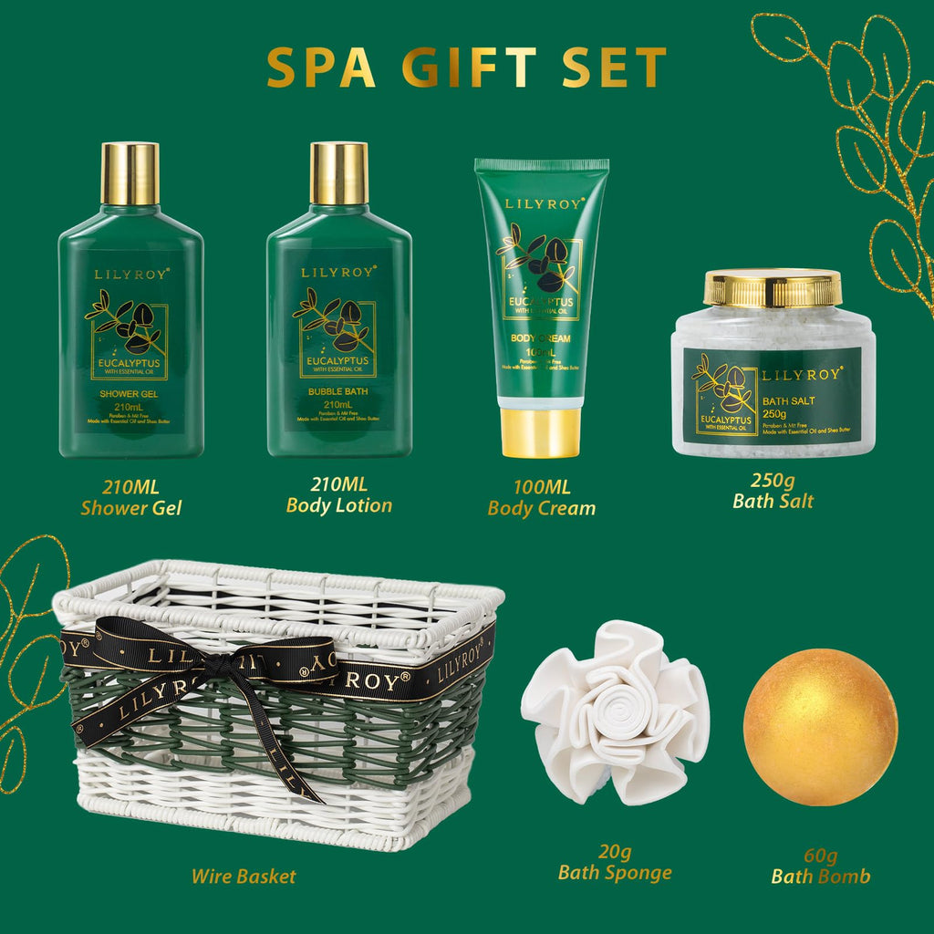 Eucalyptus Spa Gifts Set Bath Kit, Perfect Spa Gift Baskets for Women & Men