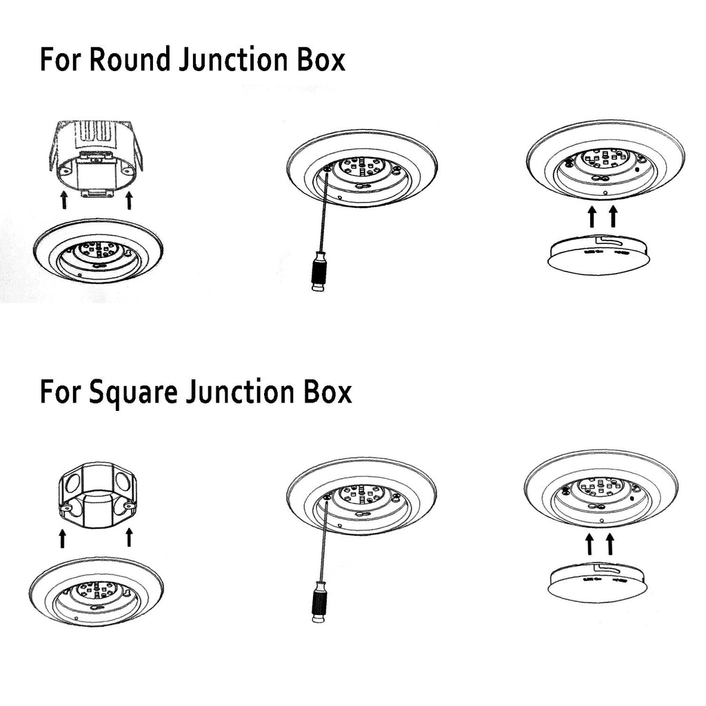 20 Packs 6 Inch LED Low Profile Recessed & Surface Mount Disk Light, Round, 15W, 900 Lumens, 5000K Day Light White