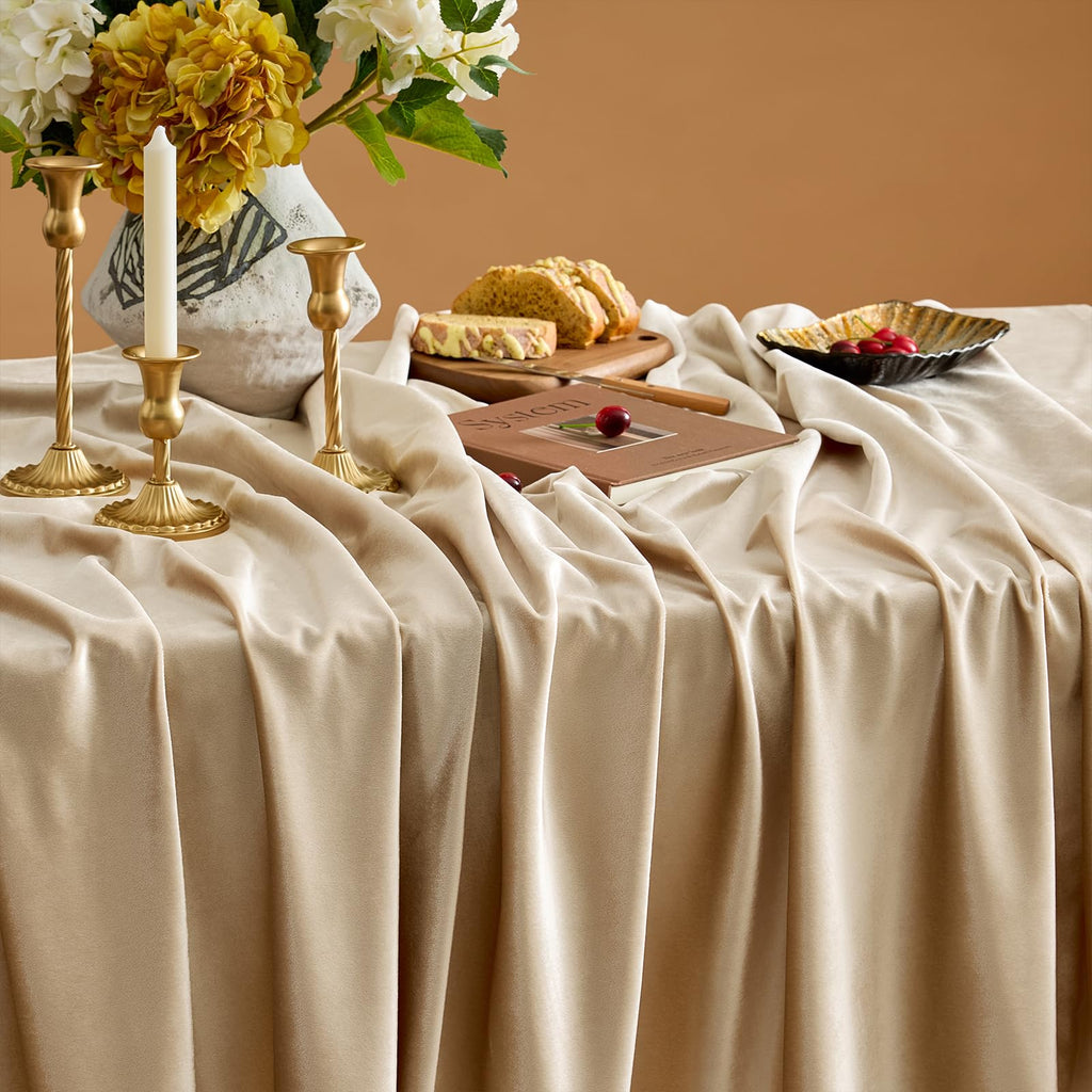 Velvet Tablecloths Rectangular 55x84 Inch French Luxury Solid Table Cloth