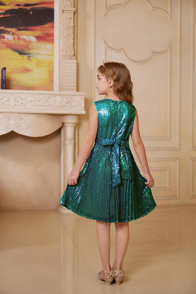Girls Fancy Sparkly Sequin Formal Party Dance Dress