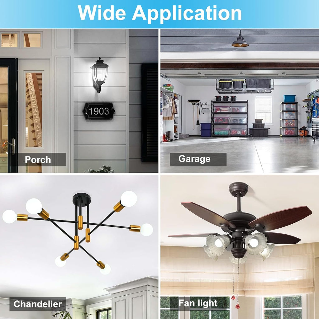 4PK Garage Door Opener Light Bulbs, 1500LM Ultra Bright, Minimize Interference, Compatible with Most Garage Door