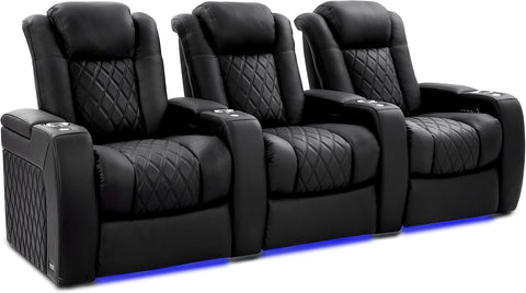 Tuscany Home Theater Seating Semi-Aniline Italian Nappa 20000 Leather Ultimate Luxury Heat & Ventilation Power