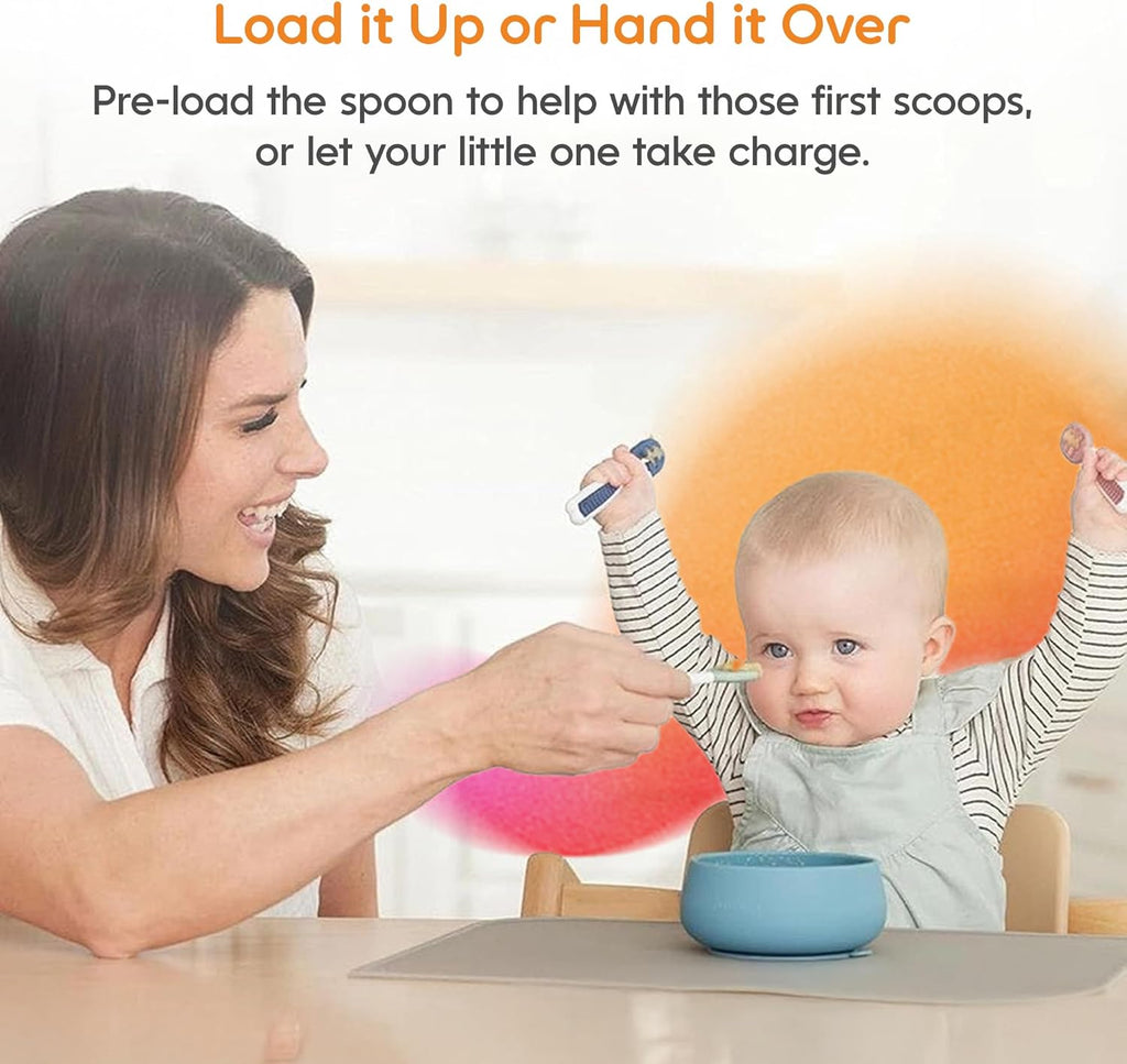 Baby Spoons Self Feeding 6 Months, Pack Beige/Mauve