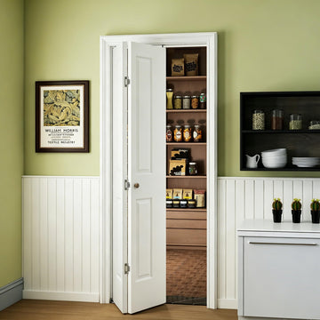 30 in.x 80 in. Bifold Closet Door, 2 Panel White Primed Bifold Door