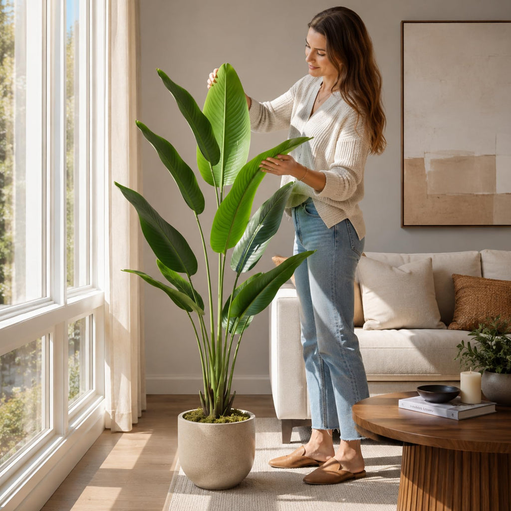 Artificial Bird of Paradise Plant, 4FT Faux Tropical Tree Decor