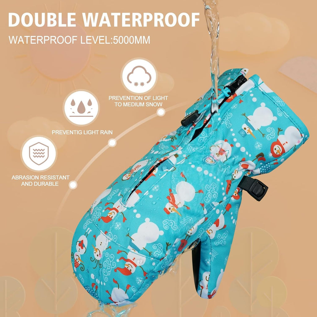 Kids Ski Mittens Gloves Waterproof