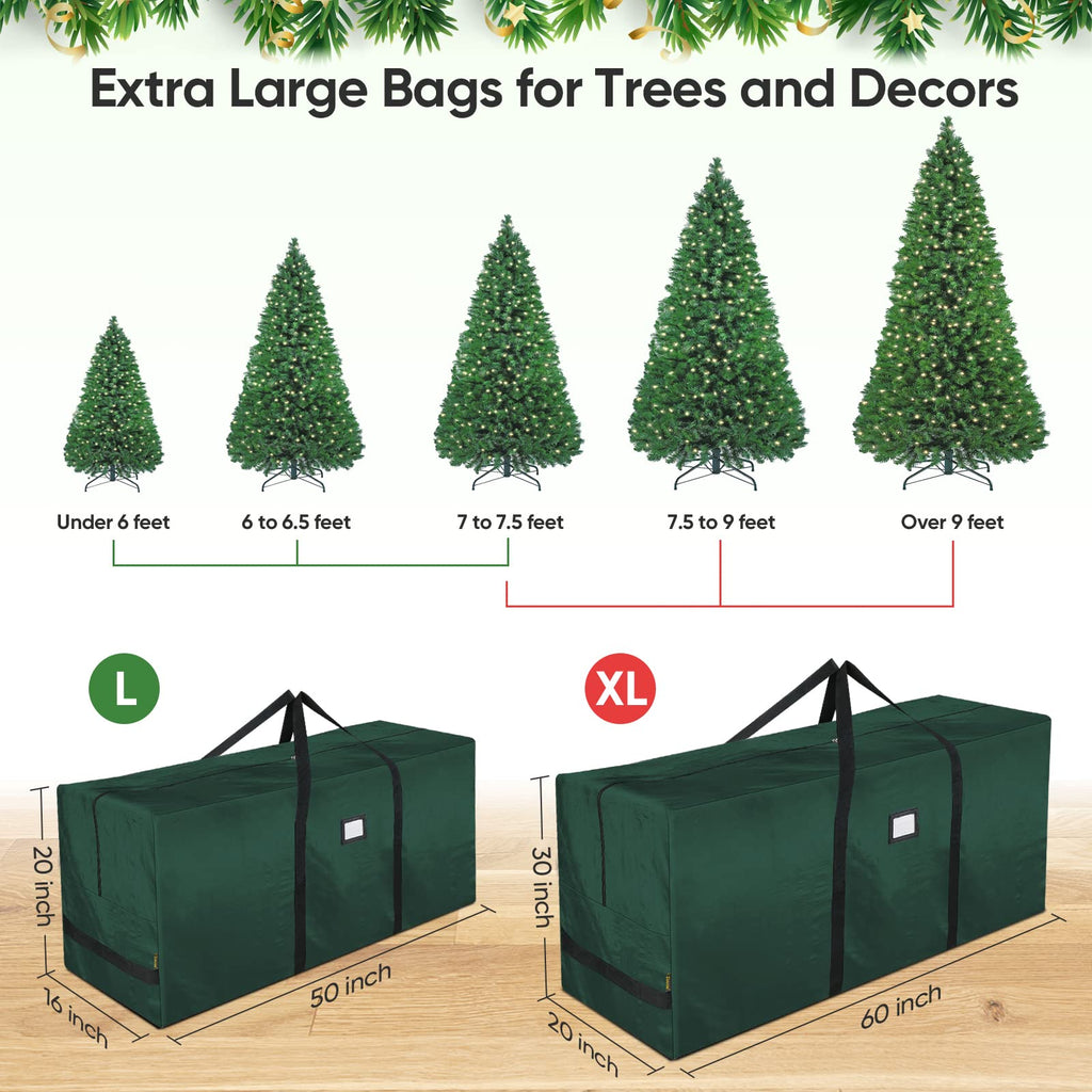 9 ft Christmas Tree Storage Bag, Heavy Duty Extra Large Artificial Christmas Tree Bag with Reinforced Handles and