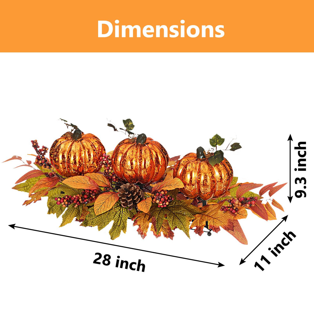 Fall Centerpieces for Table, Lighted LED Sparkle Pumpkins Battery Operated with Timer for Thanksgiving Autumn Harvest