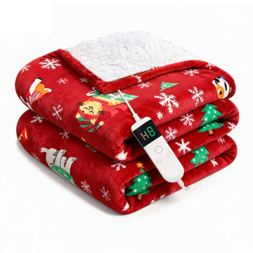 Electric Blanket Heated Throw, Soft Flannel 50"x60" Plaid Heating Blanket with 8 Hours Auto Off 10 Fast Heating