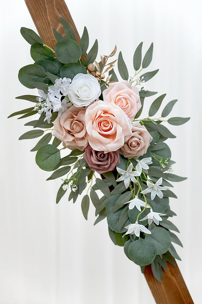 Artificial Dusty Rose Flowers Swag Set of 2