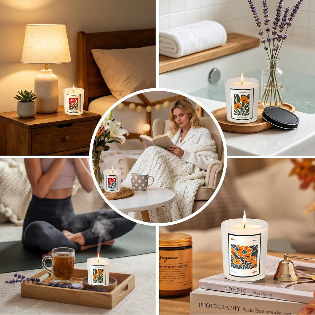 Scented Candle Gift Set, Aromatherapy Candles with Natural Soy Wax - Set of 3