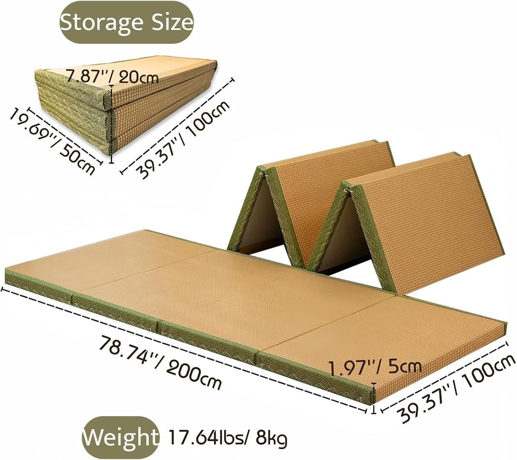 Foldable Japanese Tatami Mat: Natural Rush Grass Floor Mattress