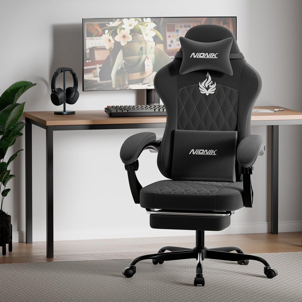 Ergonomic Gaming Chair Video Gamer Chairs Gaming Computer Chairs Gamer Chairs for Adults Massage Lumbar Support