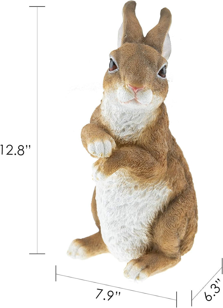 Rabbit Garden Statue Outdoor Décor, Resin Figurine Decoration for Lawn, Yard, Patio, Porch, and More