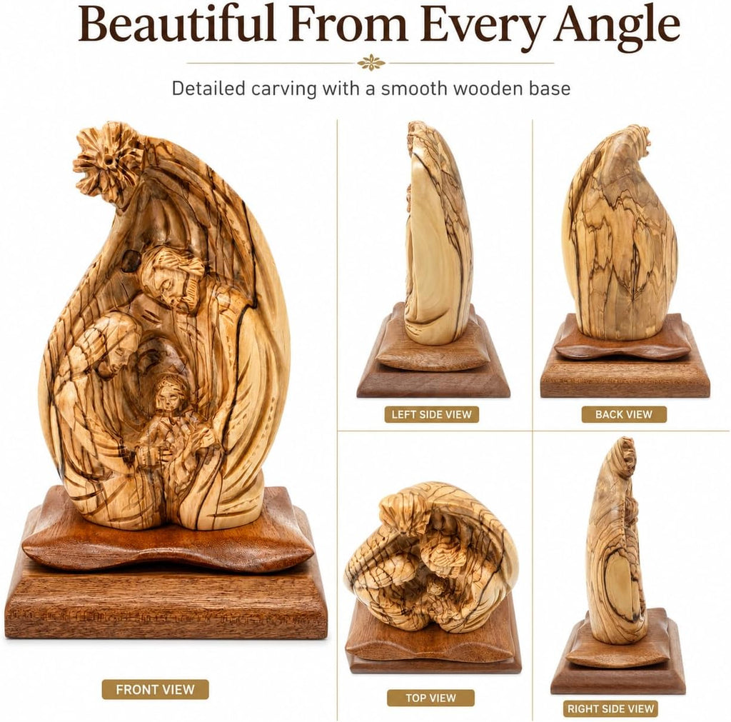 Handcrafted Olive Wood Nativity Scene Handmade Christmas Decor from Bethlehem