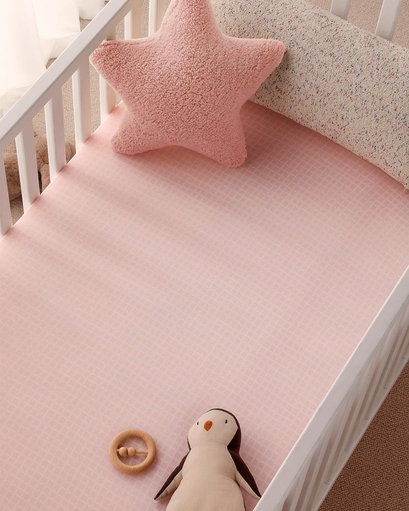 2-Pack Baby Crib Sheets for Girls 52x28 (Pink+Floral)