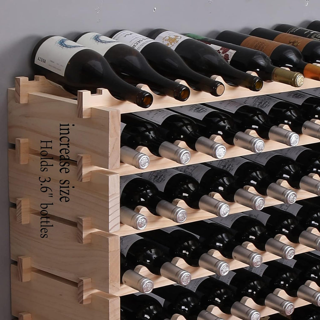Wine Rack Cabinet Freestanding for Floor Wooden Stackable Storage Modular countertop Wood Wine Holder (120bottle)