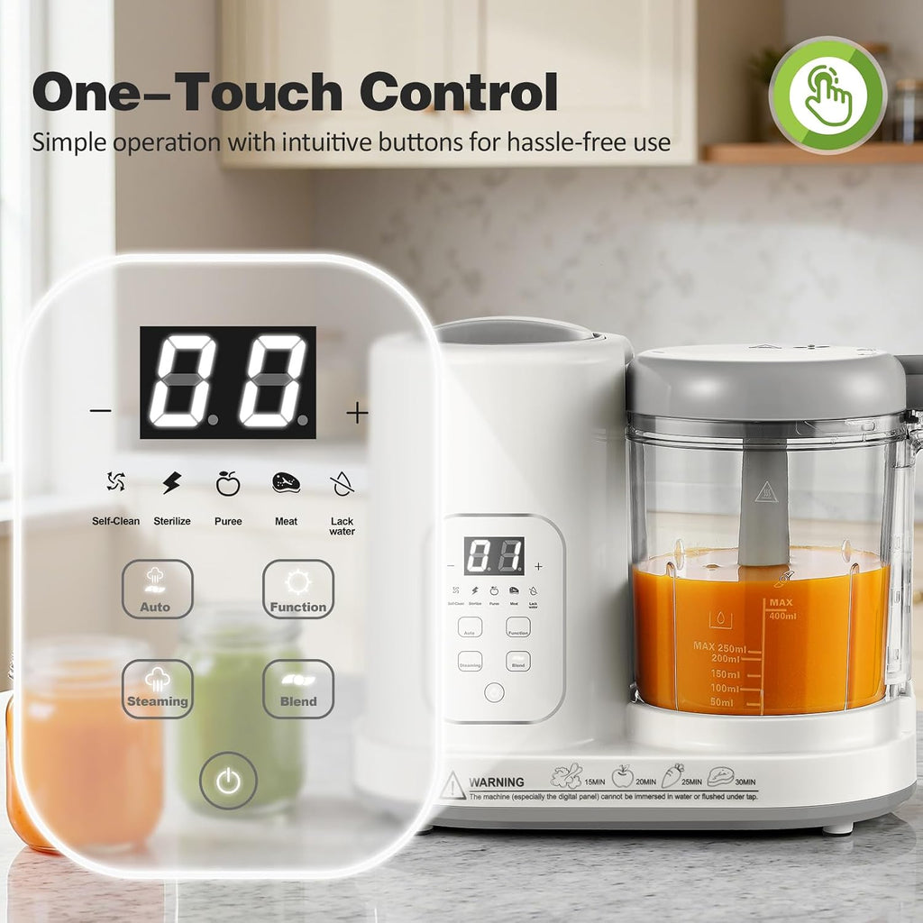 Food Maker Pro Steamer Blender: 4 in 1 Auto Steam Blend and Puree Maker with Self-Clean for Healthy Baby and Toddler