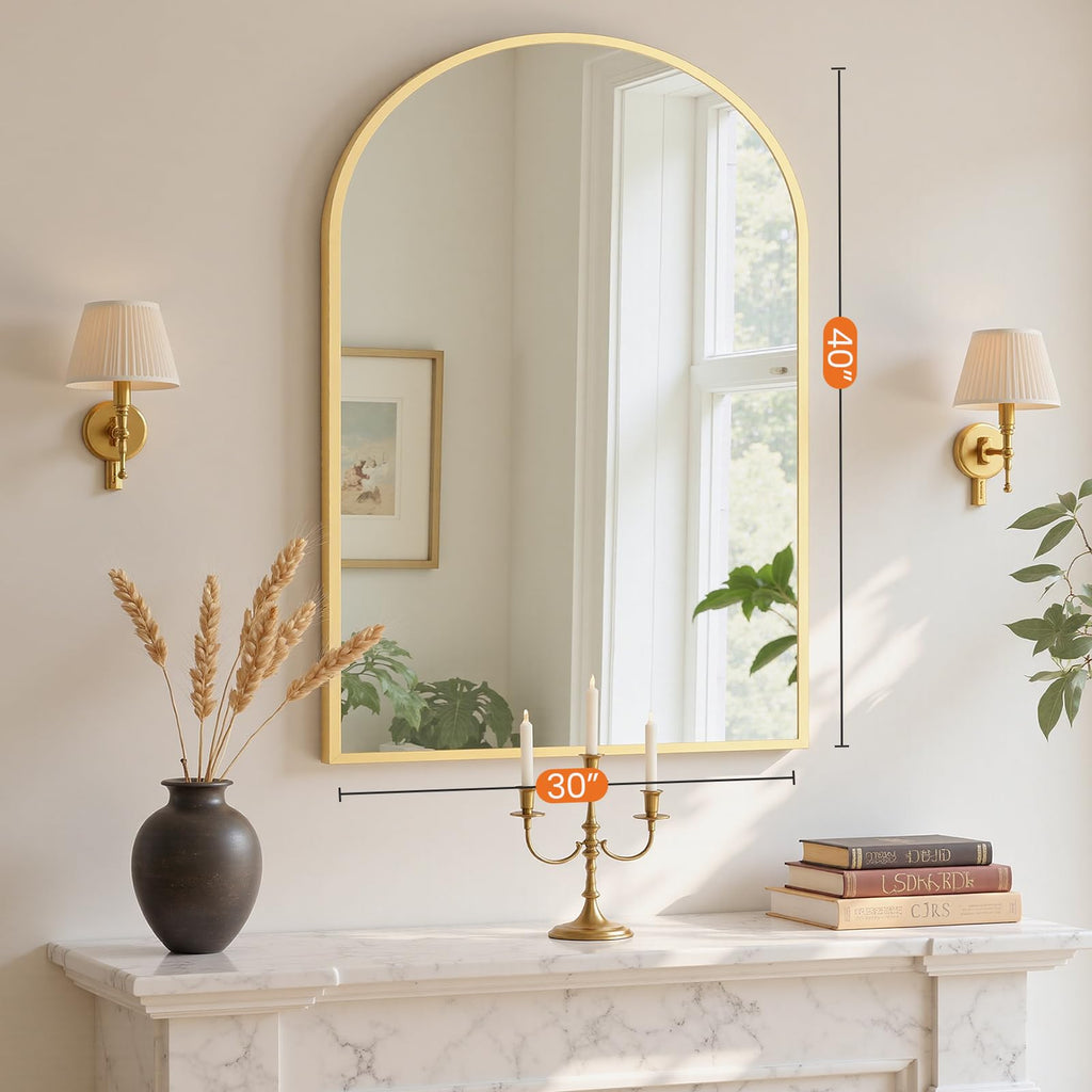 30x40 Bathroom Mirrors for Wall, Arched Mirror for Over Sink