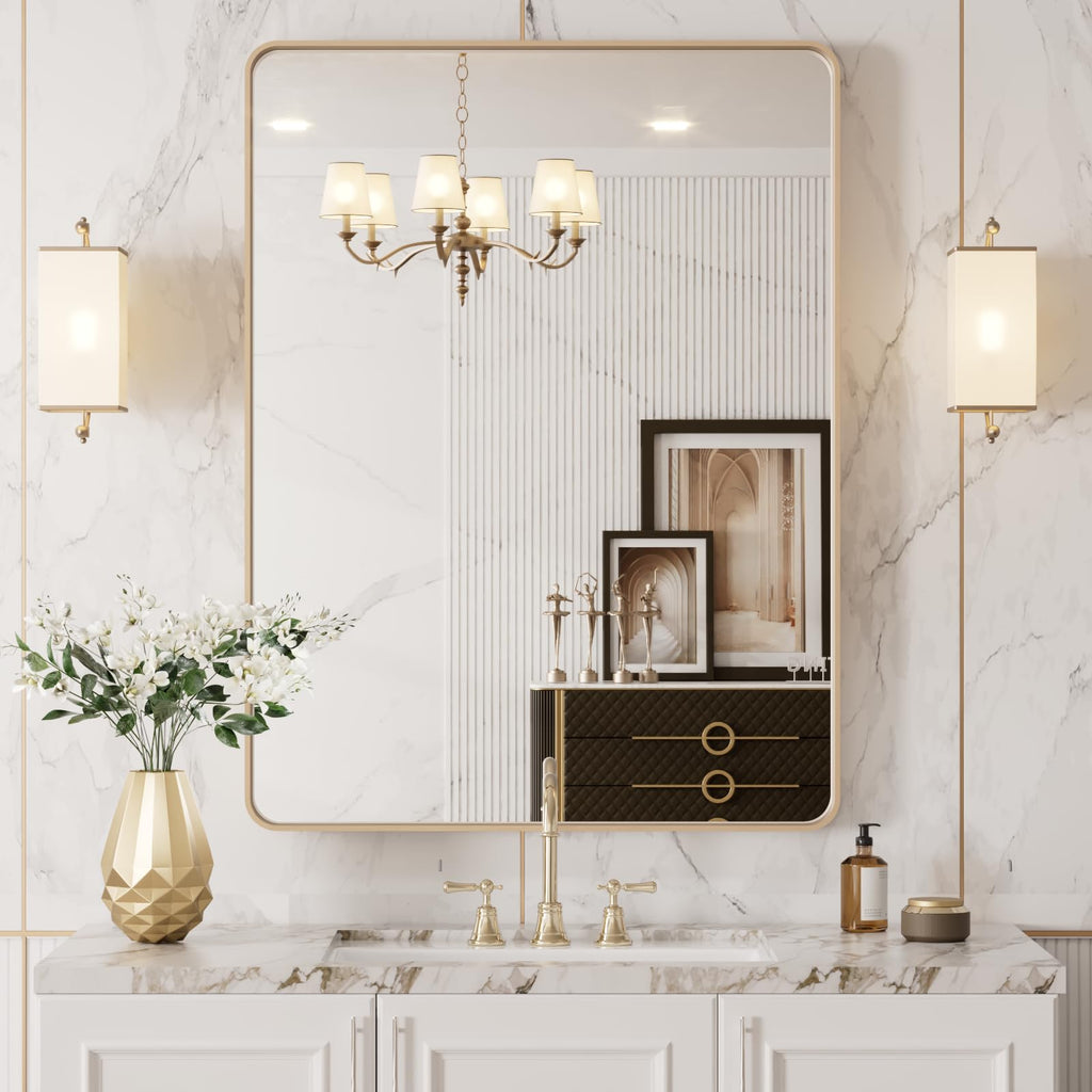 20"X30" Gold Bathroom Mirror