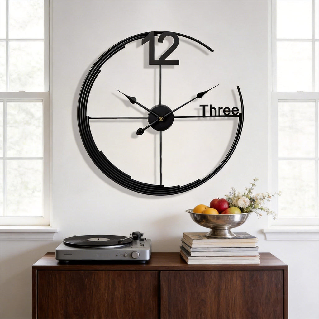 Large Wall Clock, Decorative Modern Wall Clock Round Silent Non-Ticking Battery Operated Clocks