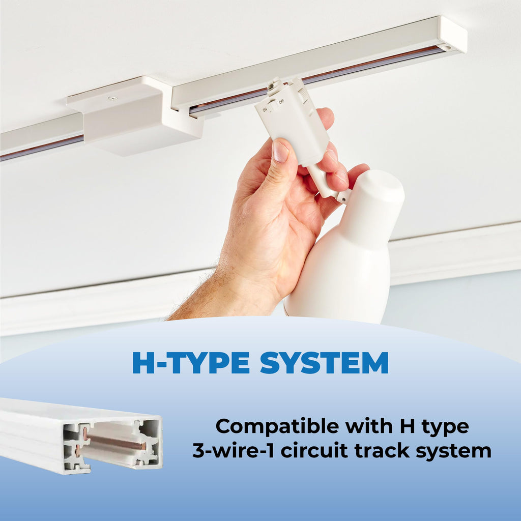 4 Pack H Track Pendant Adapter White, Supports 10 lb Load