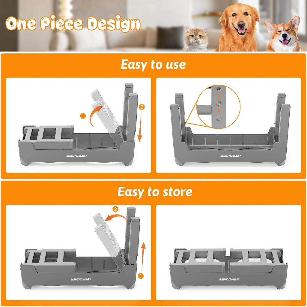 Raised Dog Bowls 4 Height Adjustable Elevated Bowl Stand