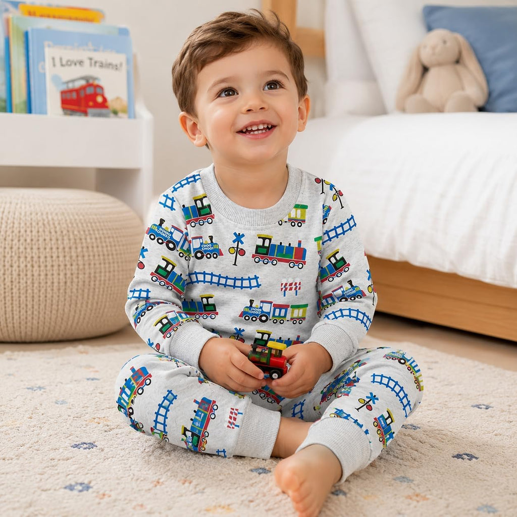 Baby Boy Fall Winter Outfit Monster Truck Sweatshirt Pants Set
