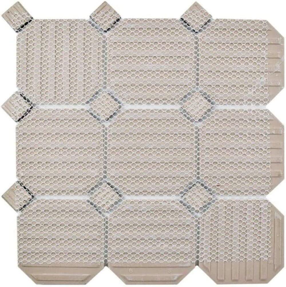 4" Octagon Tile Matte White Mosaic Porcelain Floor and Wall Tile Backsplashes, Accent Wall (Black Dots Glossy, 20