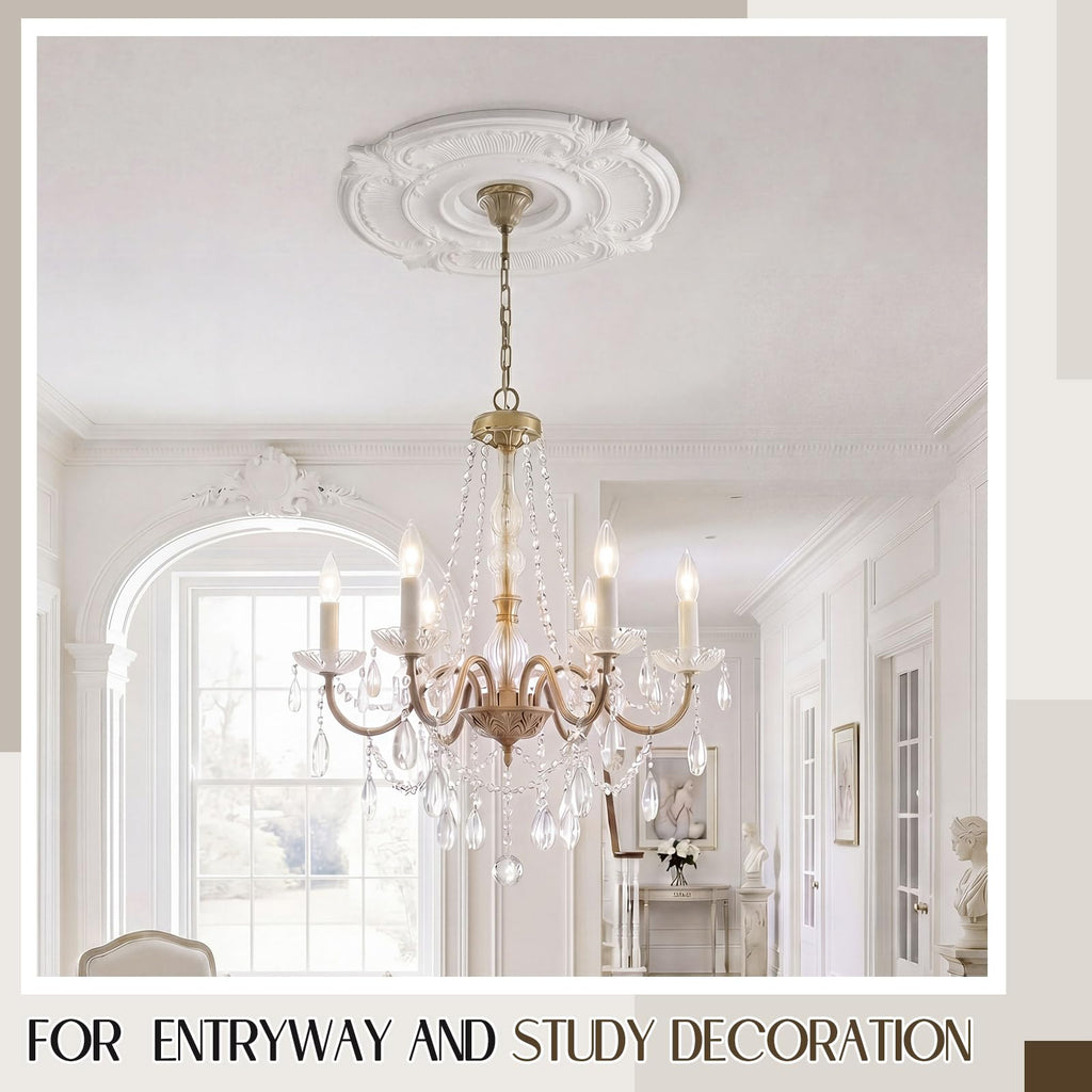 3 Pack Ceiling Medallions for Light Fixtures, Decorative Ceiling Rosettes in 3 Sizes, 13", 16.5" & 18" Od, Durable