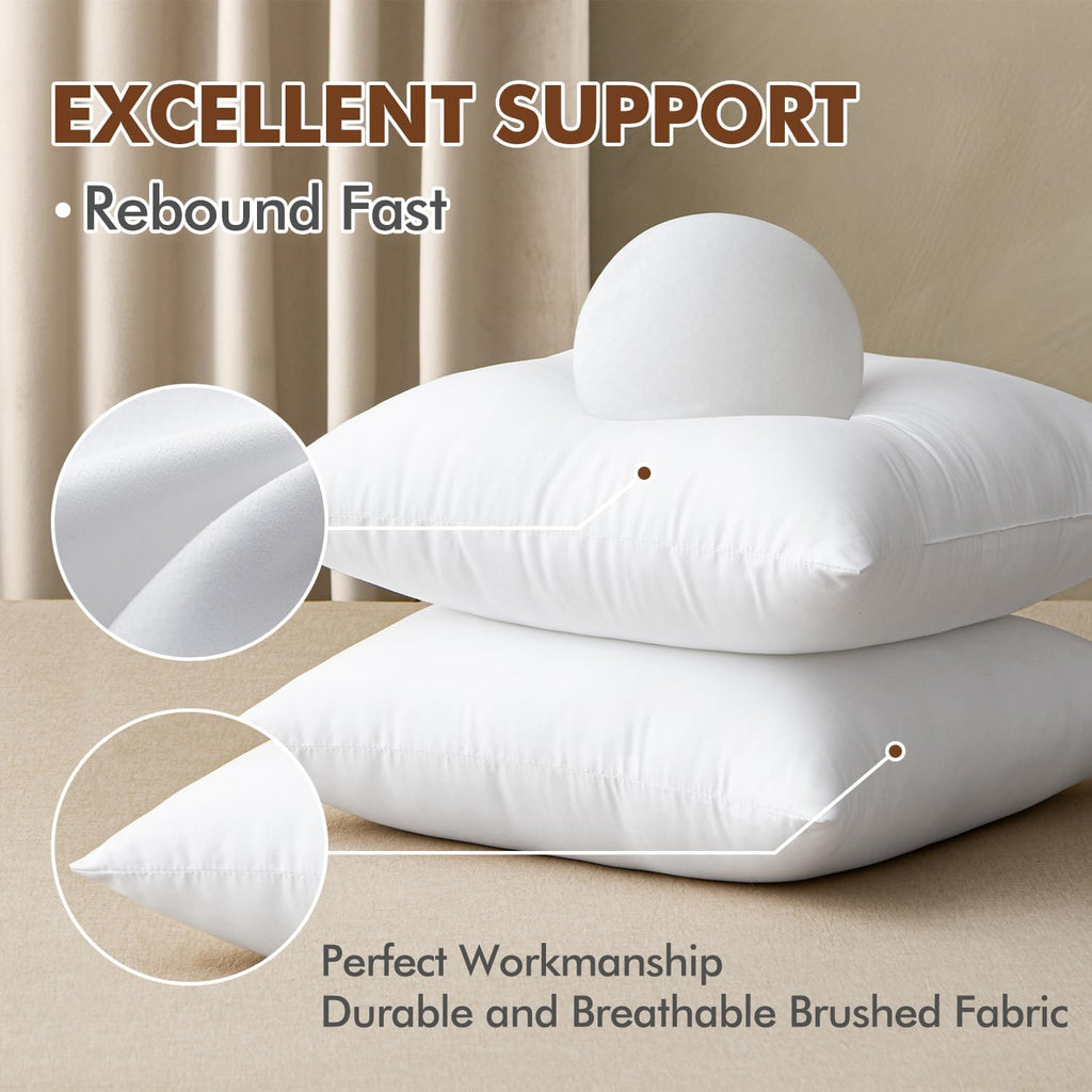 20x20 Pillow Insert, Premium Throw Pillow with Virgin Fiber Filling