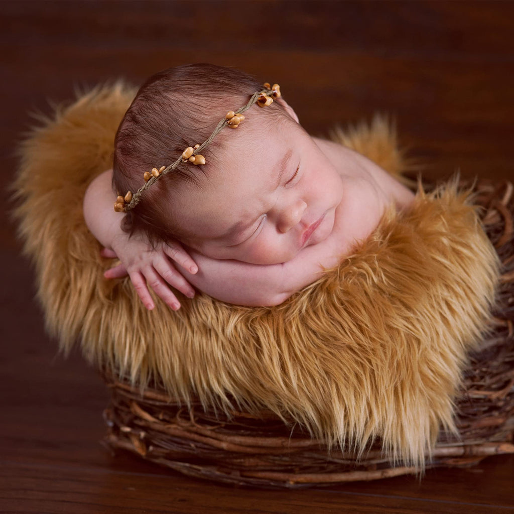 Faux Fur Fabric (20 x 20 inches, Camel)