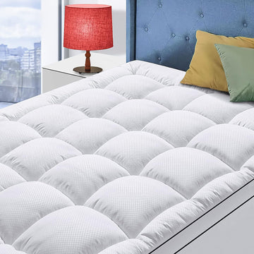 Queen Size Mattress Topper for Back Pain, Cooling Extra Thick Mattress Pad Cover with 8-21 inch Deep Pocket, Plush