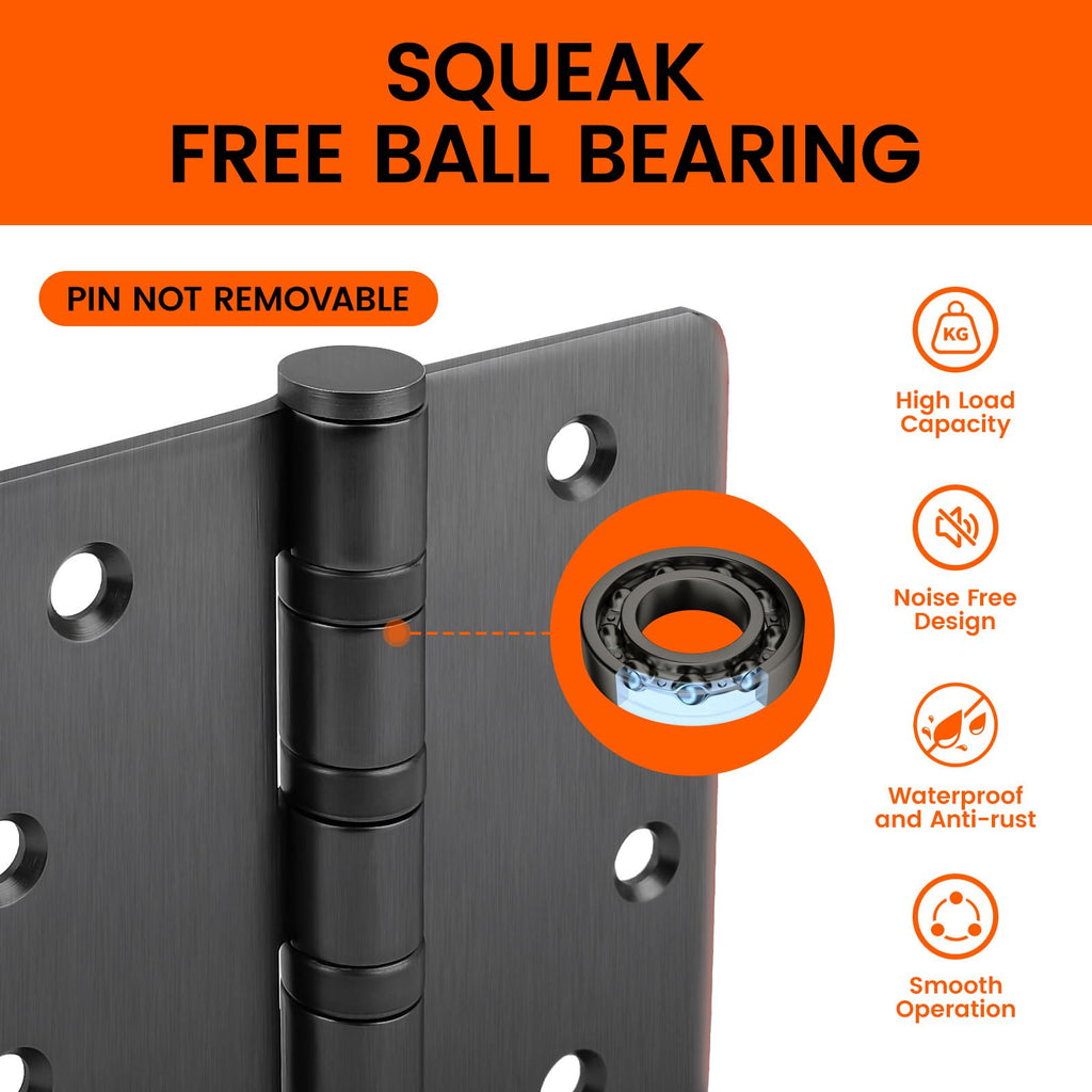 6 Pack Oil Rubbed Bronze Door Hinges with 1/4" Radius Corner