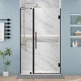 48-48.5" W x 72" H Frameless Glass Shower Door Adjustable, Hinged Shower Door with Ultra Clear Tempered Glass
