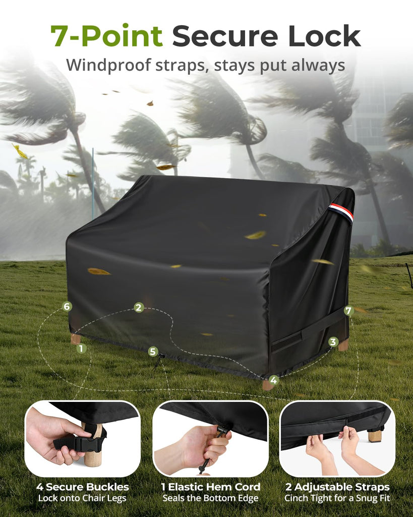 Outdoor Patio Sofa Cover fit 85 x 35 x 35 inch, 84 x 34, 83 x 33 Waterproof Weatherproof Heavy Duty 420D Garden