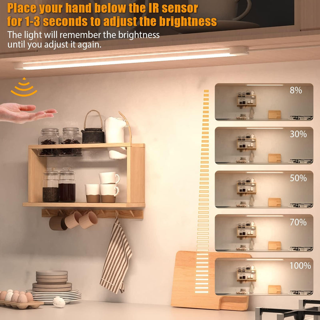 16 Inch Under Cabinet Lights with Hand Wave,Plug and Play