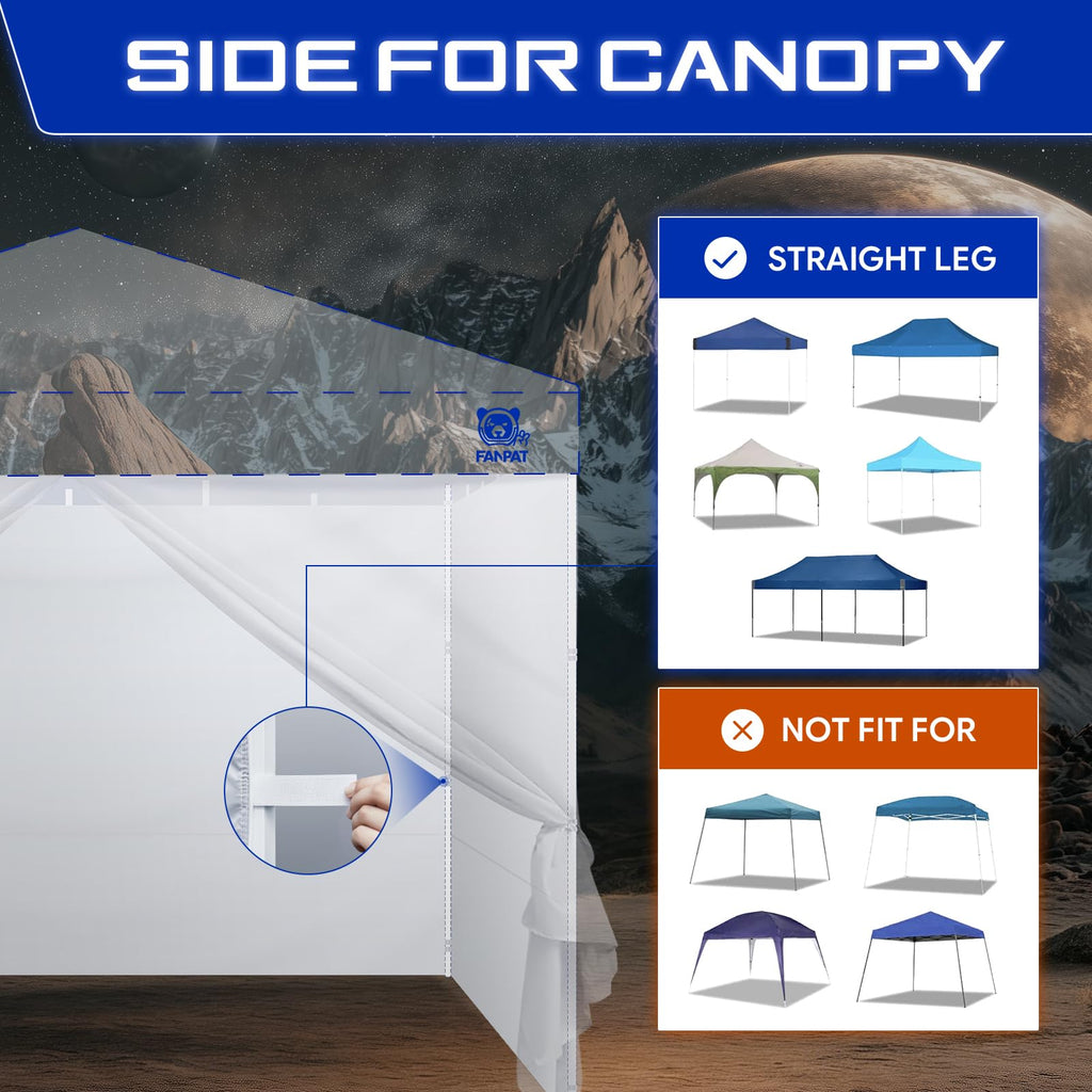 10x10 Canopy Sidewalls & Door for Canopy, Khaki(4PCS Sidewalls Only)