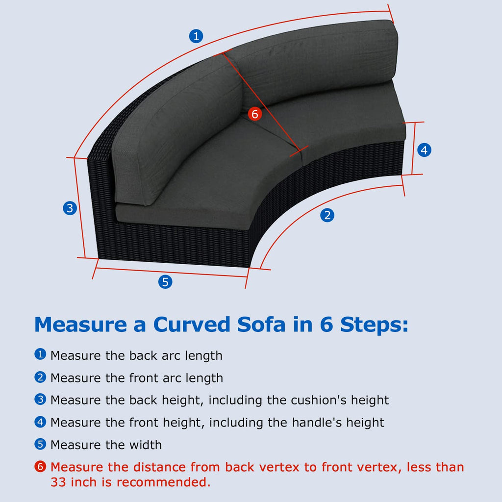 Outdoor Curved Sectional Sofa Cover, Heavy Duty Waterproof Patio Couch Cover, All Weather Protection Furniture