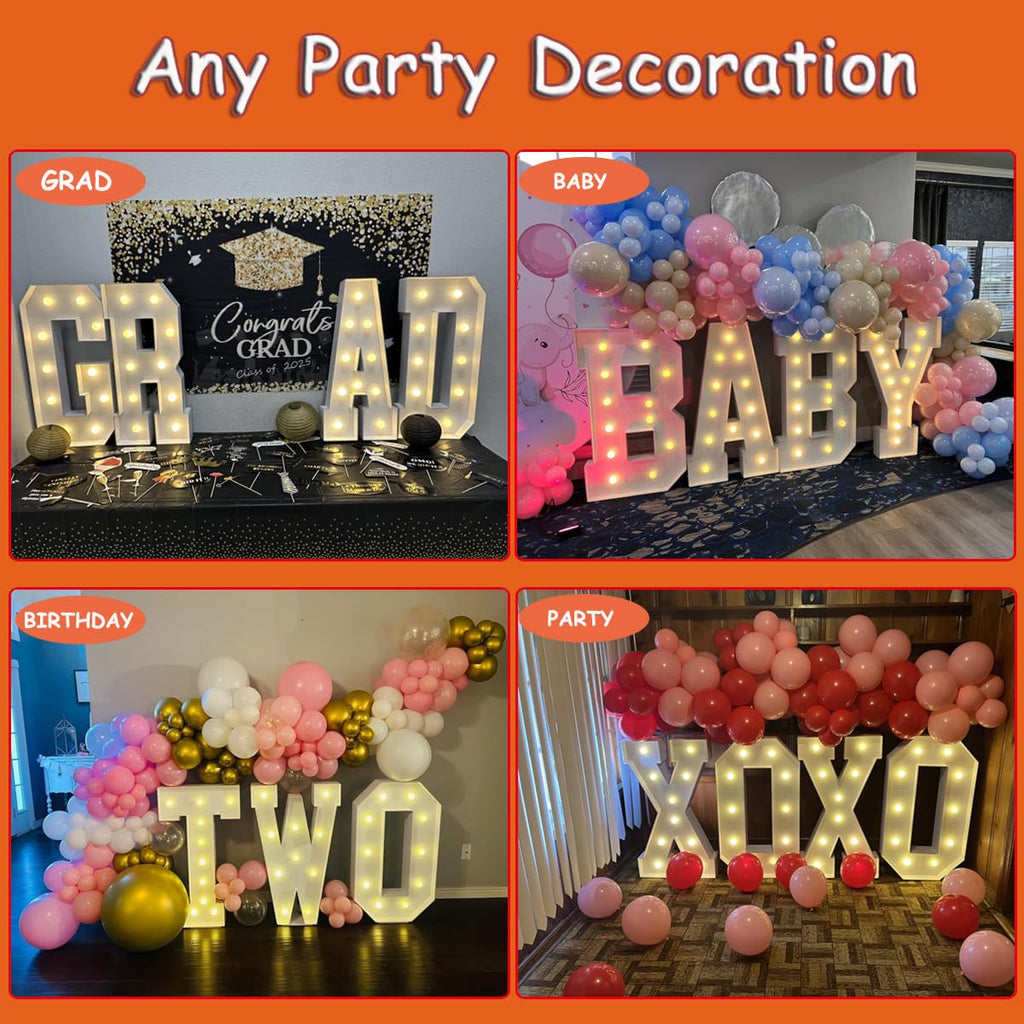 3FT Marquee Letters, Large Light Up Letters E for Marry Me Party Decor