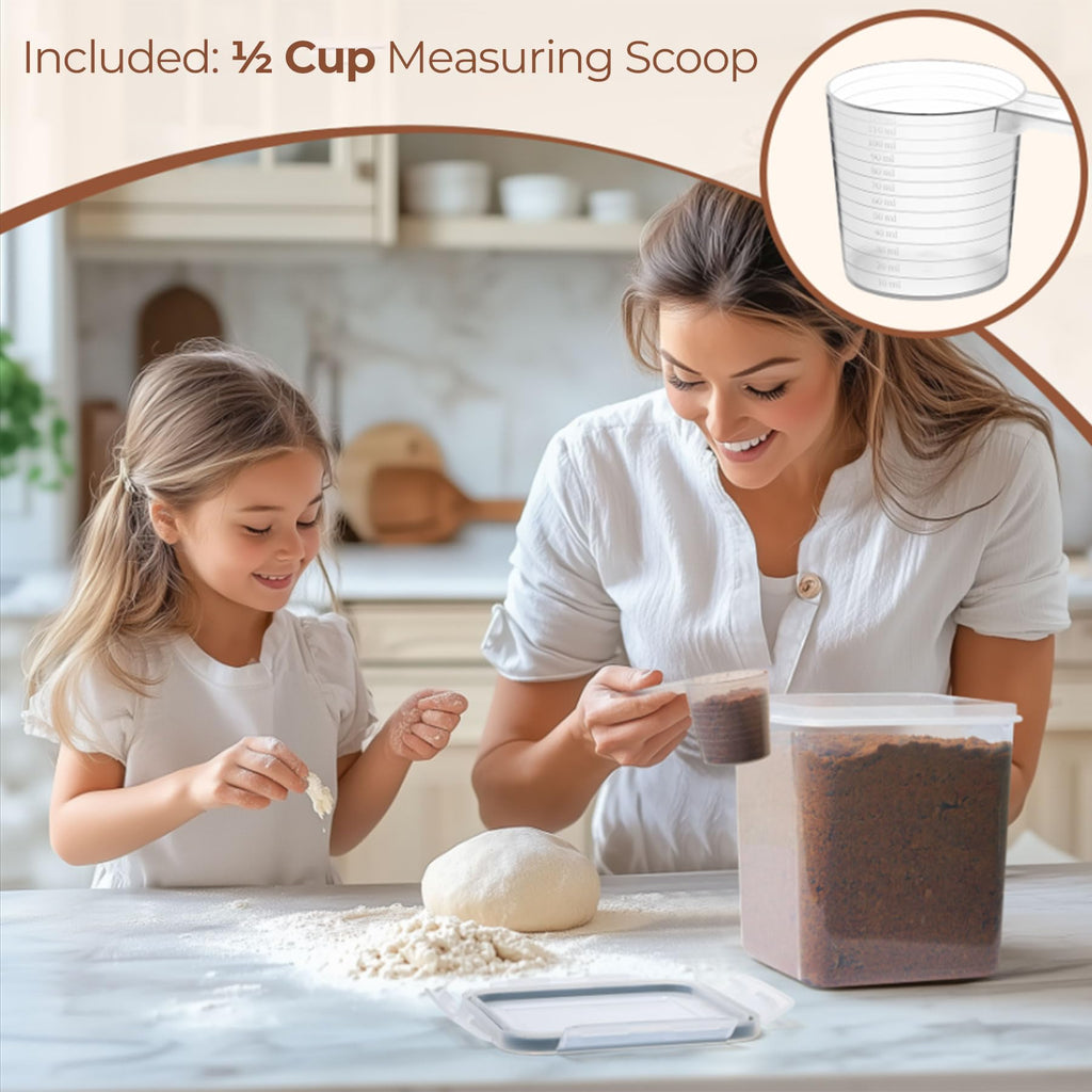 Airtight Brown Sugar Containers with Terra Cotta Saver 2.6Qt 2Pack