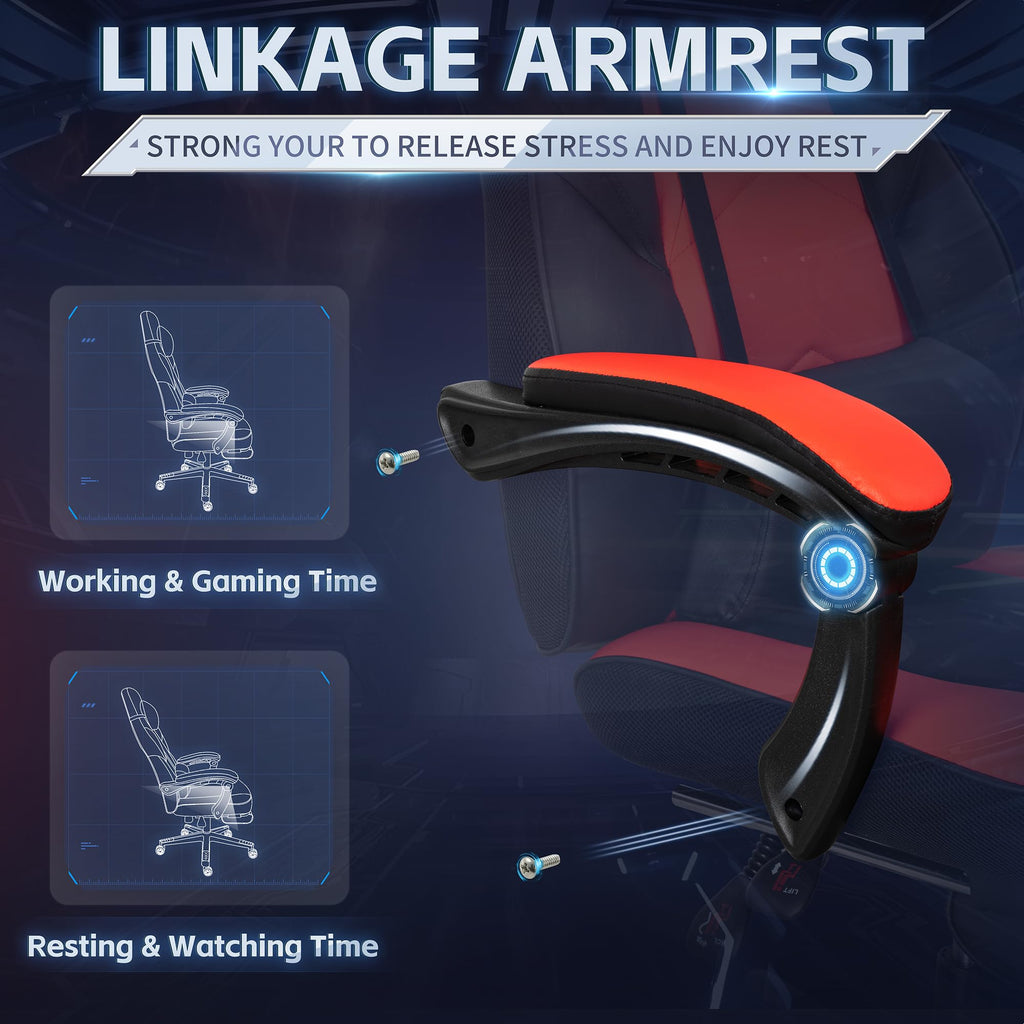 Gaming Chairs for Adults, Computer Chair with Footrest, High Back, Big and Tall Gamer Chair's with Massage Lumbar