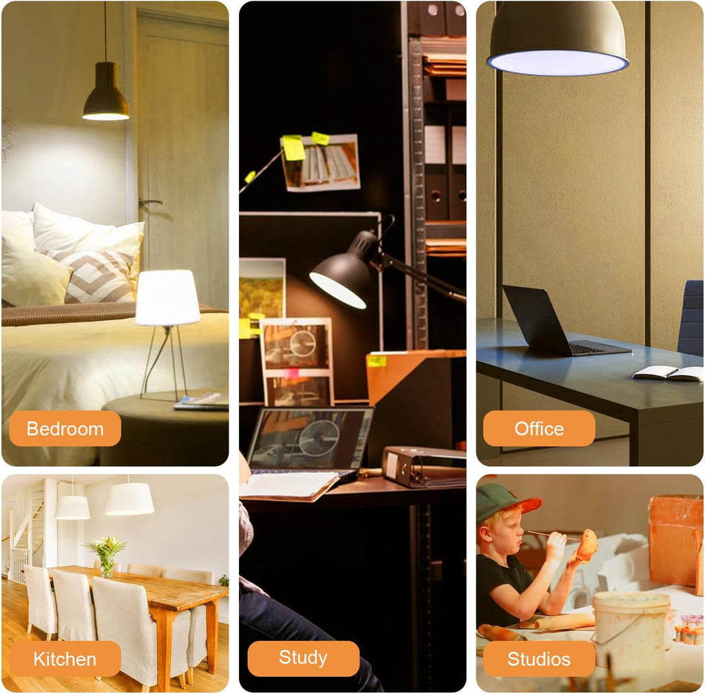 4pcs LED Light Bulb 5000LM 300w Equivalent Super Bright 3000K Warm Daylight White 40W LEDs Bulb E26/E27 Medium Base
