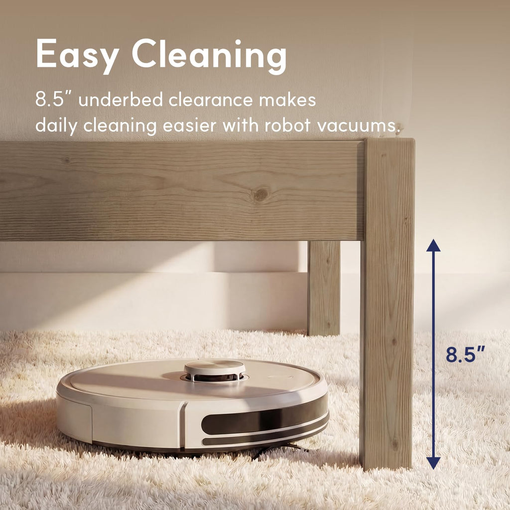 Queen Bed Frame Classic Solid Pine Wood Platform, Noise Free, Under Bed Storage, No Box Spring Needed, Easy Assembly