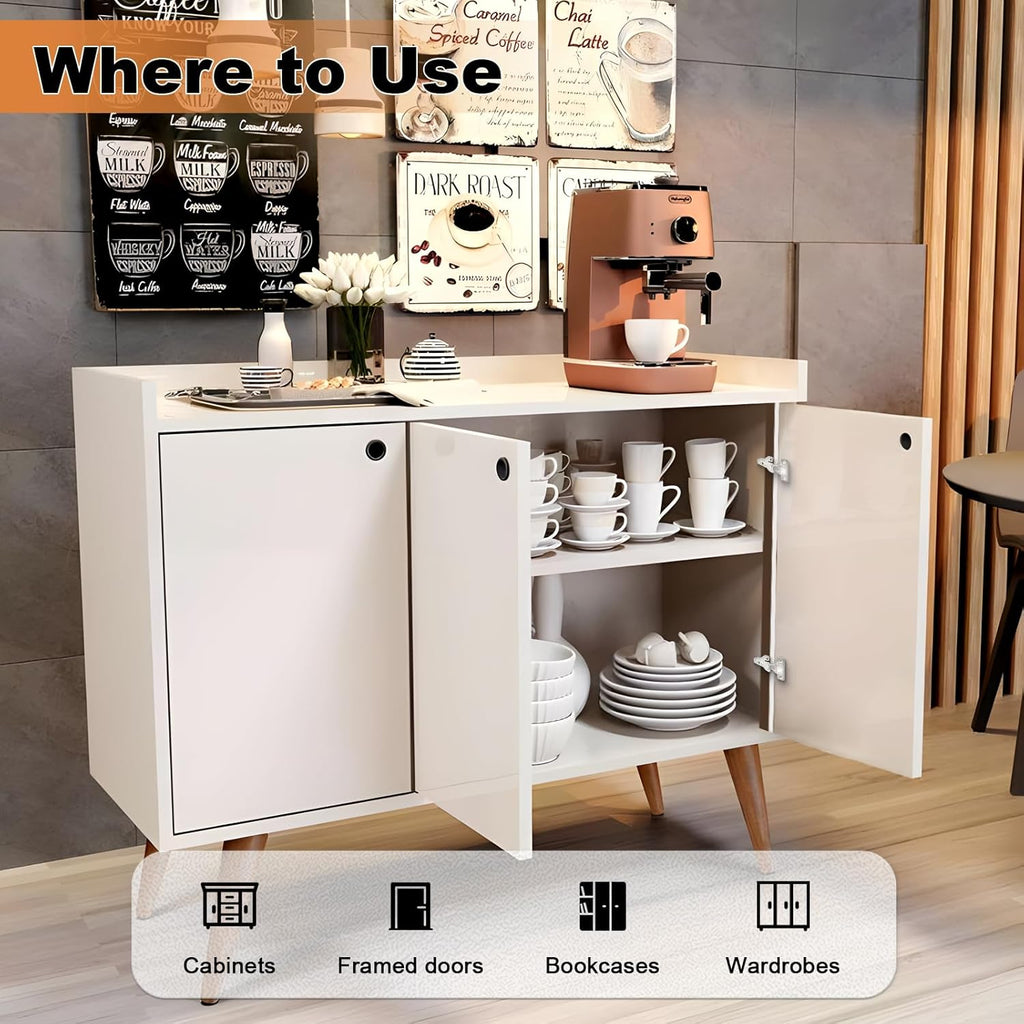 Soft Opening Kitchen Cabinet Hinges 2 Pairs (4 Pieces), Brushed Satin Nickel Face Frame Mounting Concealed Hinges
