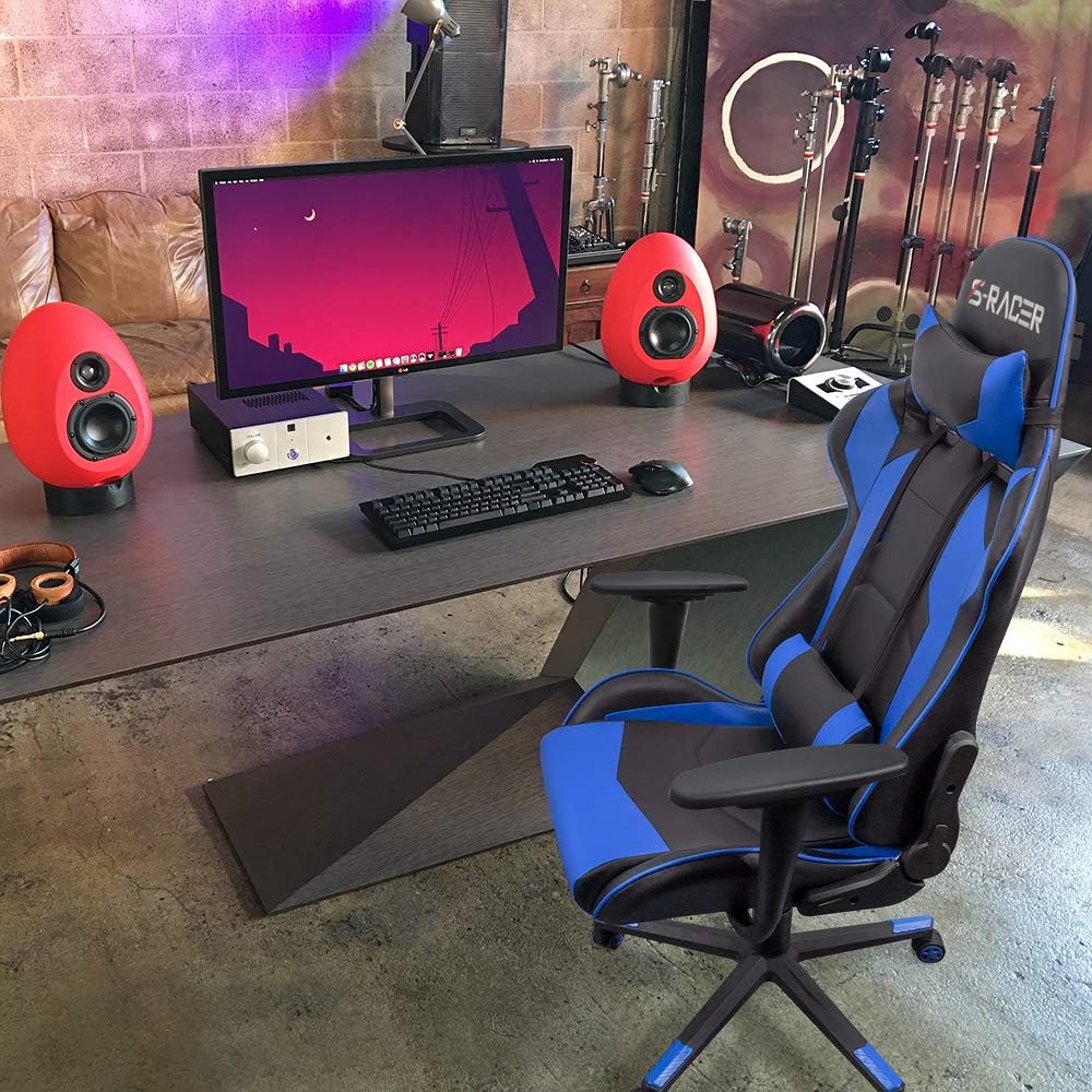 Gaming Chair, Office Chair High Back Computer Chair Leather Desk Chair Racing Executive Ergonomic Adjustable Swivel