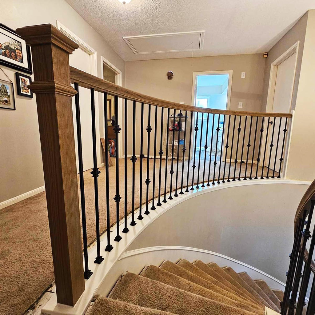 Stair Parts 1/2" Plain Bar Iron Balusters - Contractor Pack of 15, 1/2" x 44" Hollow Metal Stair Spindles, Modern